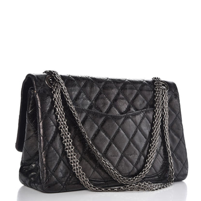 Chanel Metallic Aged Calfskin Quilted 2.55 Reissue 228 Flap Black 4 of 10