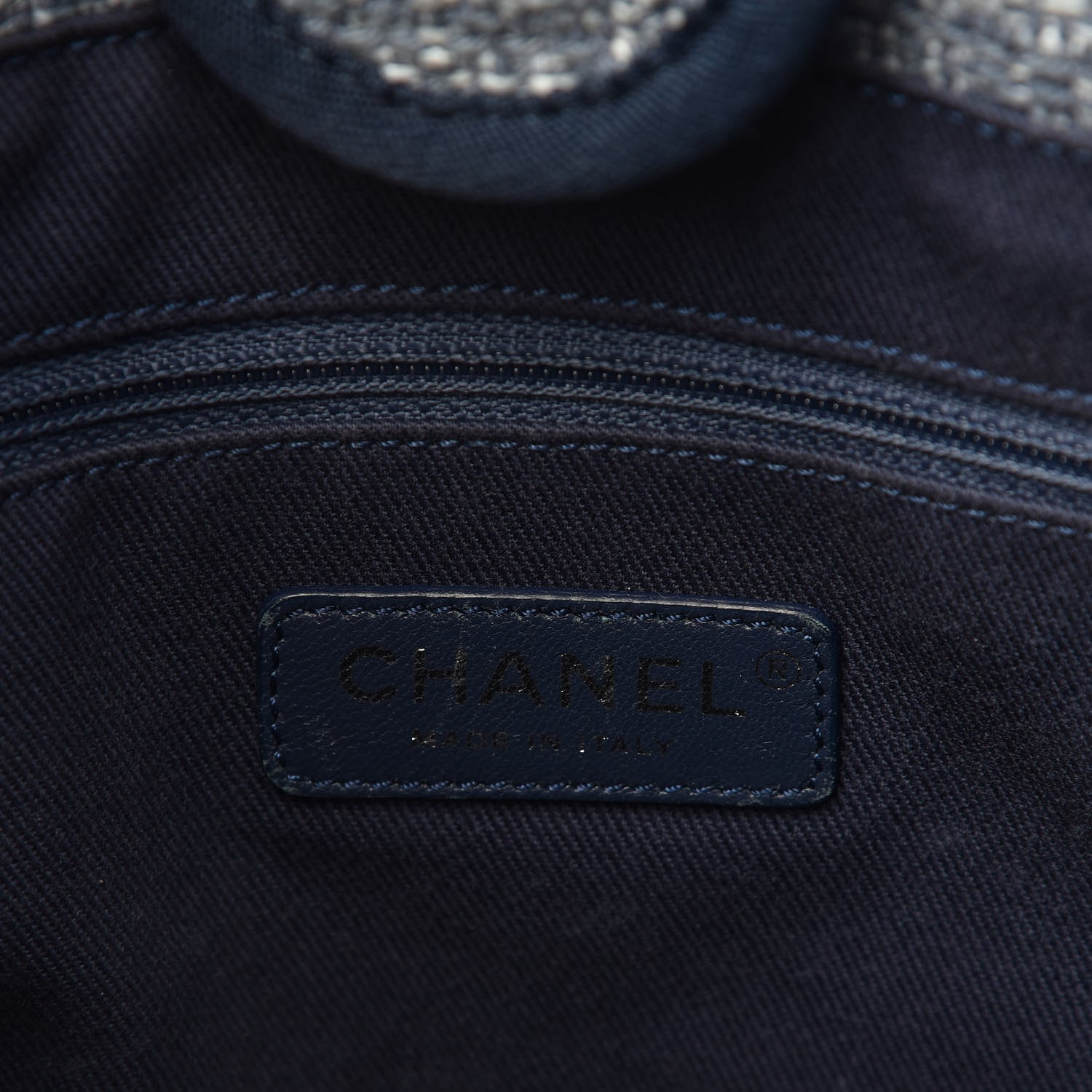 Chanel Woven Straw Raffia Mini Deauville Tote Blue 8 of 10