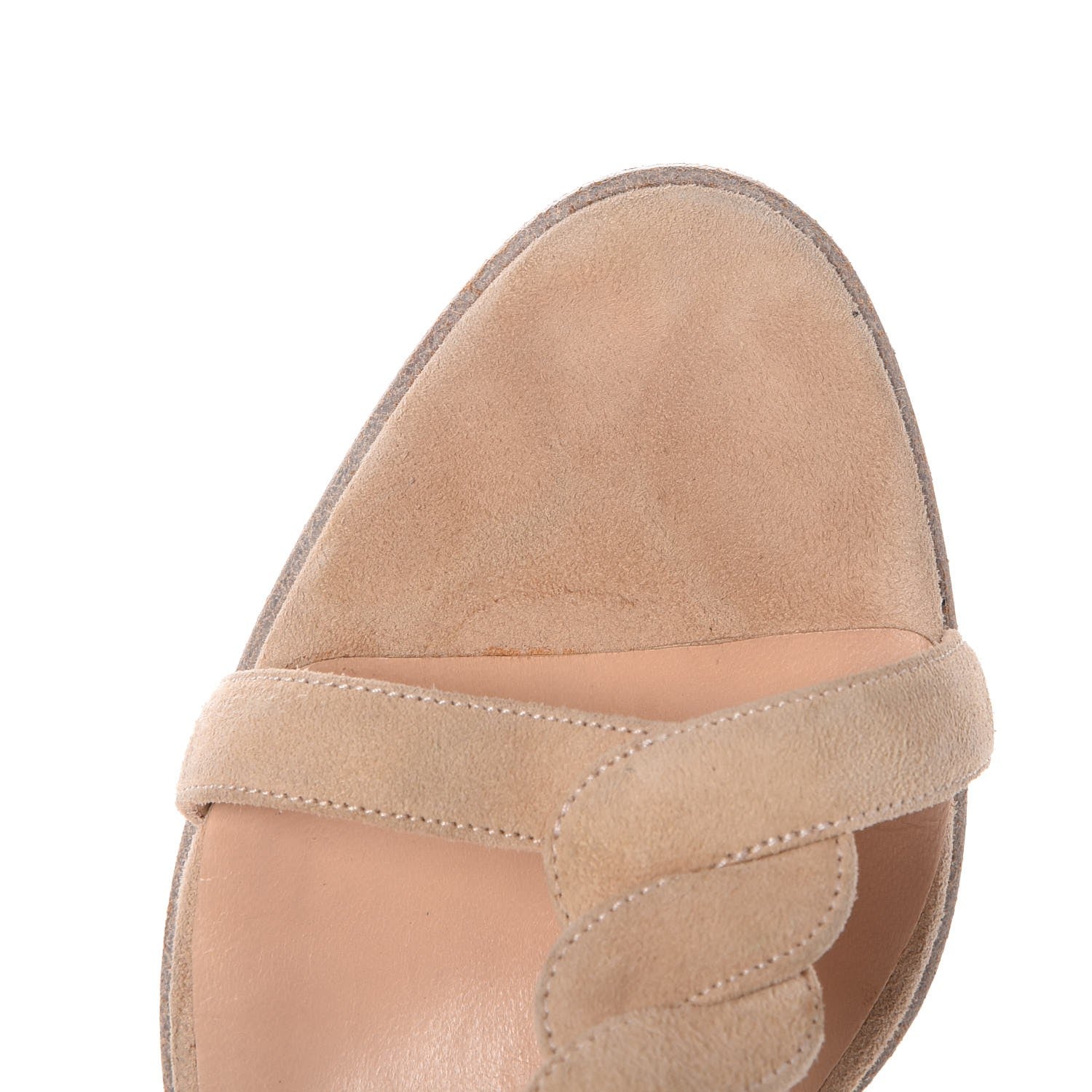 Hermes Suede Goatskin Twisted T Strap Sandals 37 Nude 10 of 12