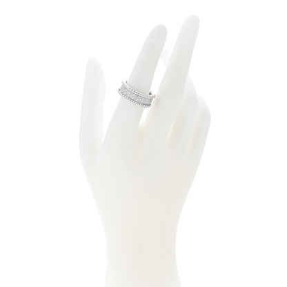 Van Cleef & Arpels 18K White Gold Diamond Perlee 3-Row Ring 53 6.5 2 of 5