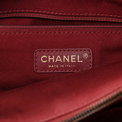 Chanel Glazed Caviar Quilted Small Shiva Tote Burgundy 6 of 10