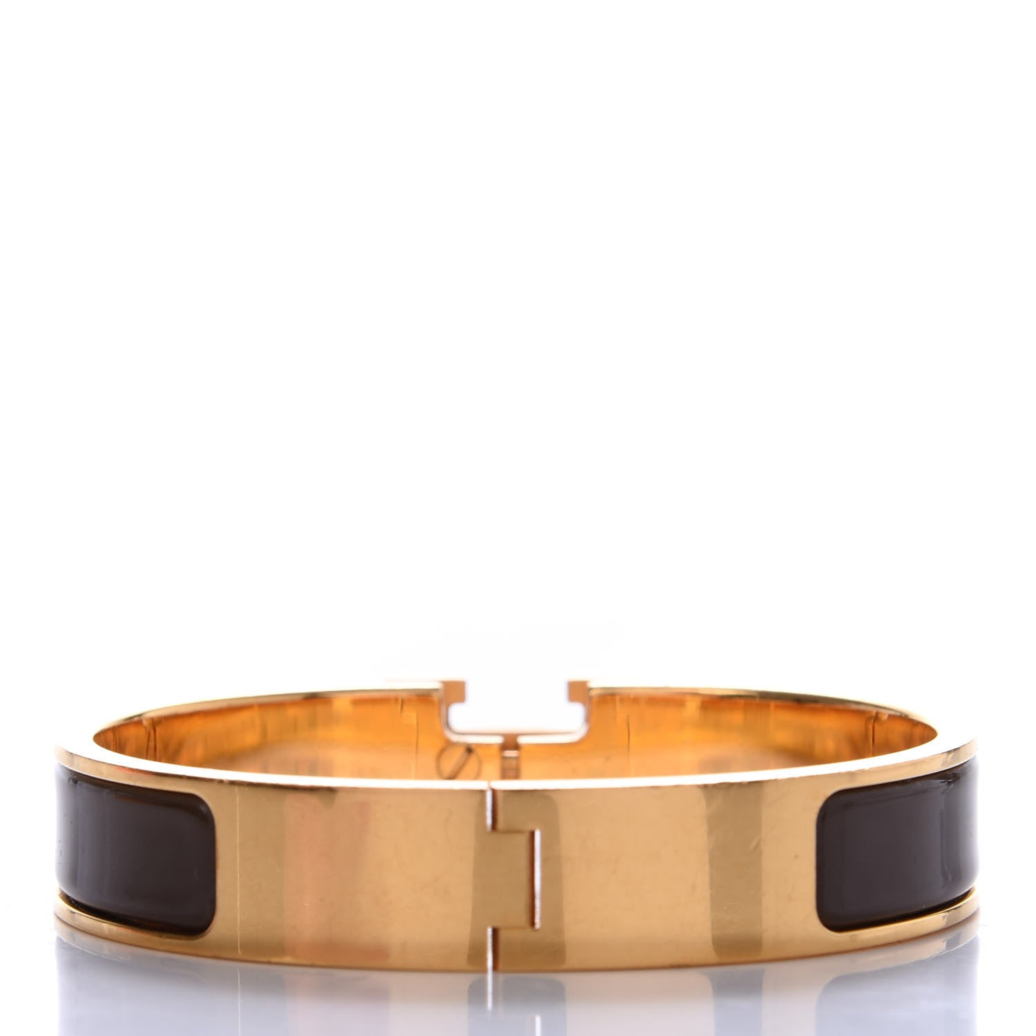 Hermes Enamel Narrow Clic Clac H Bracelet PM Cachou 3 of 6