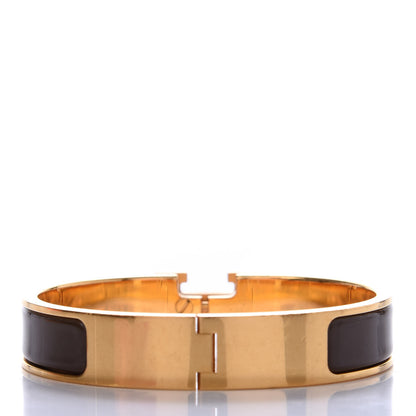 Hermes Enamel Narrow Clic Clac H Bracelet PM Cachou 3 of 6