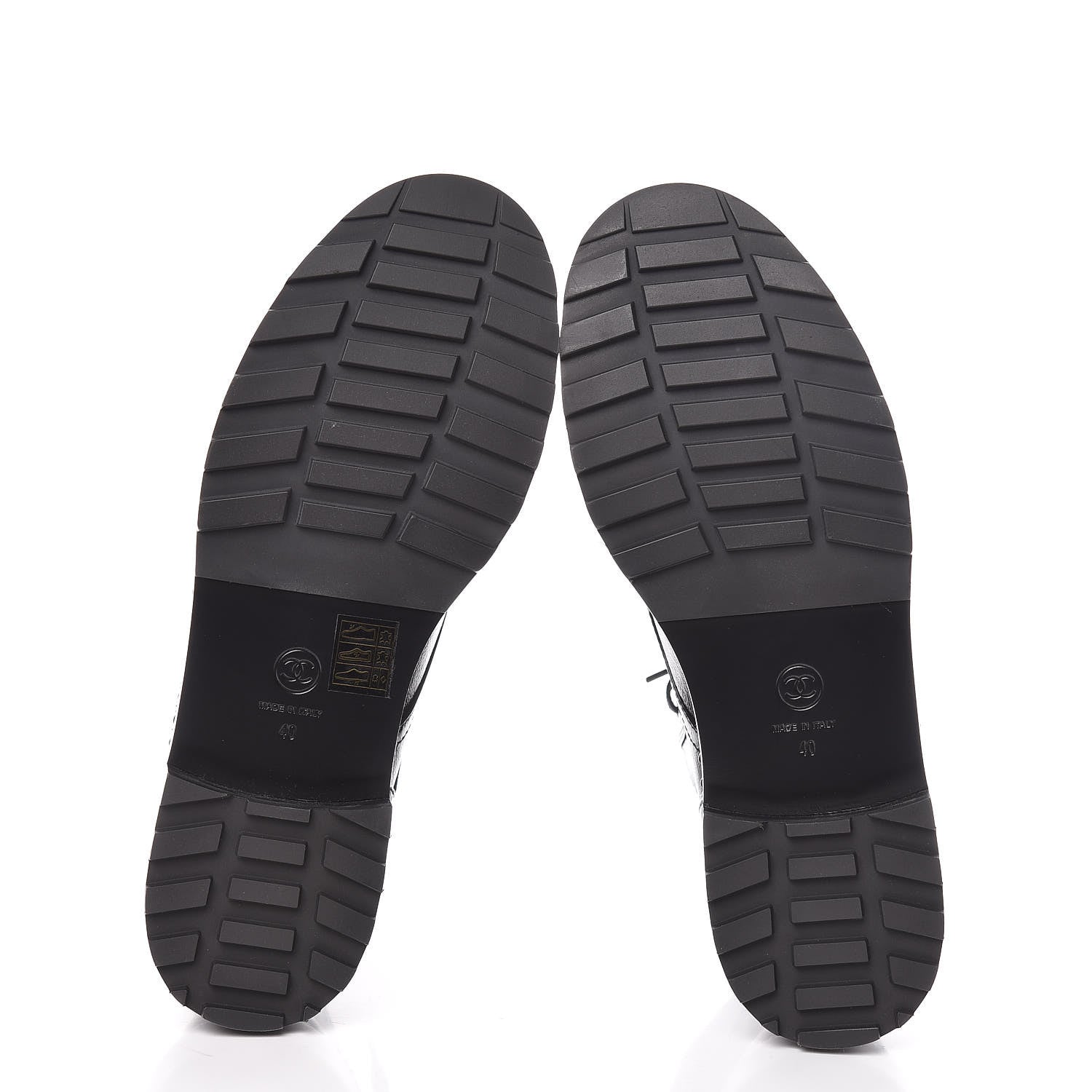 Chanel Crackled Calfskin Velvet Pearl Combat Short Boots 40 Black 5 of 8