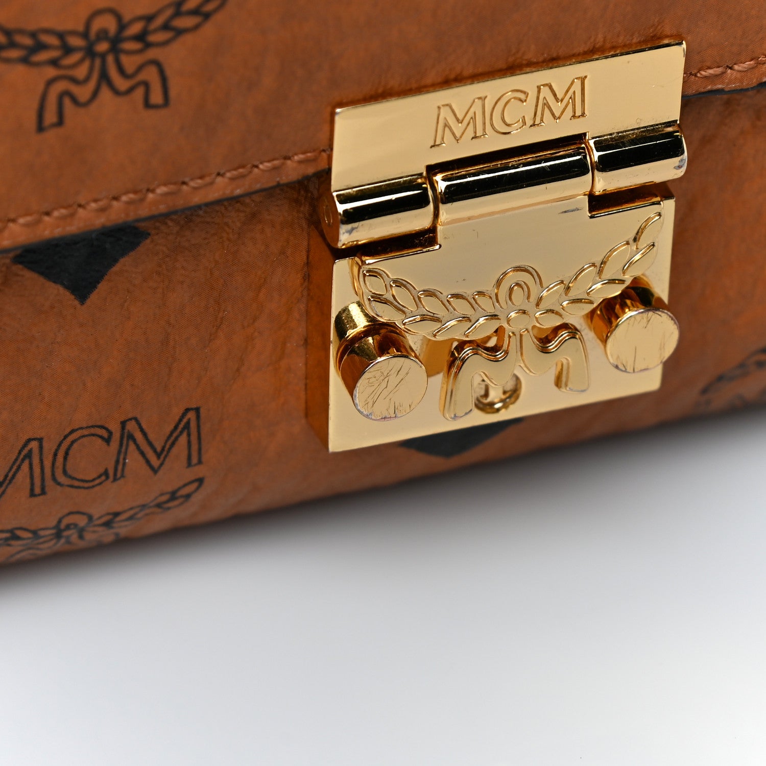 MCM Visetos Small Millie Crossbody Bag Cognac 19 of 19