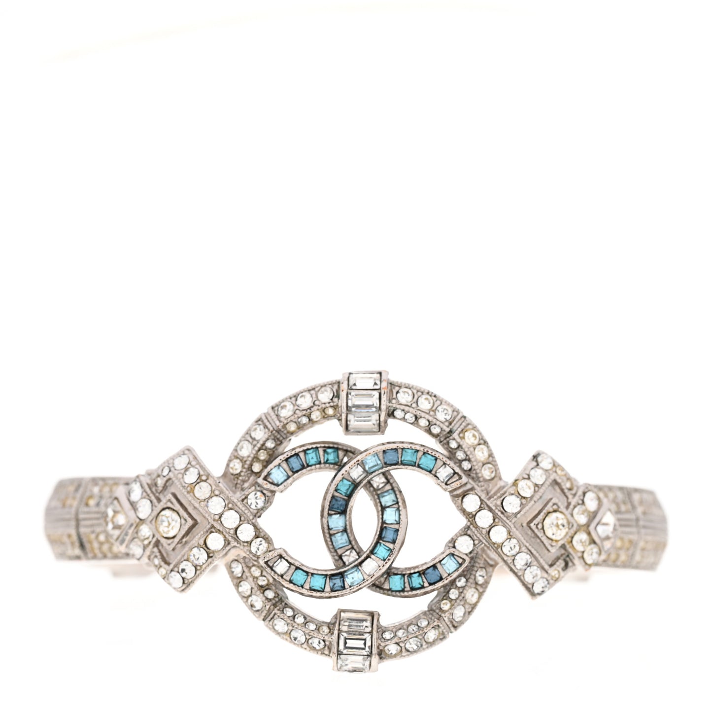Crystal CC Cuff Silver Blue