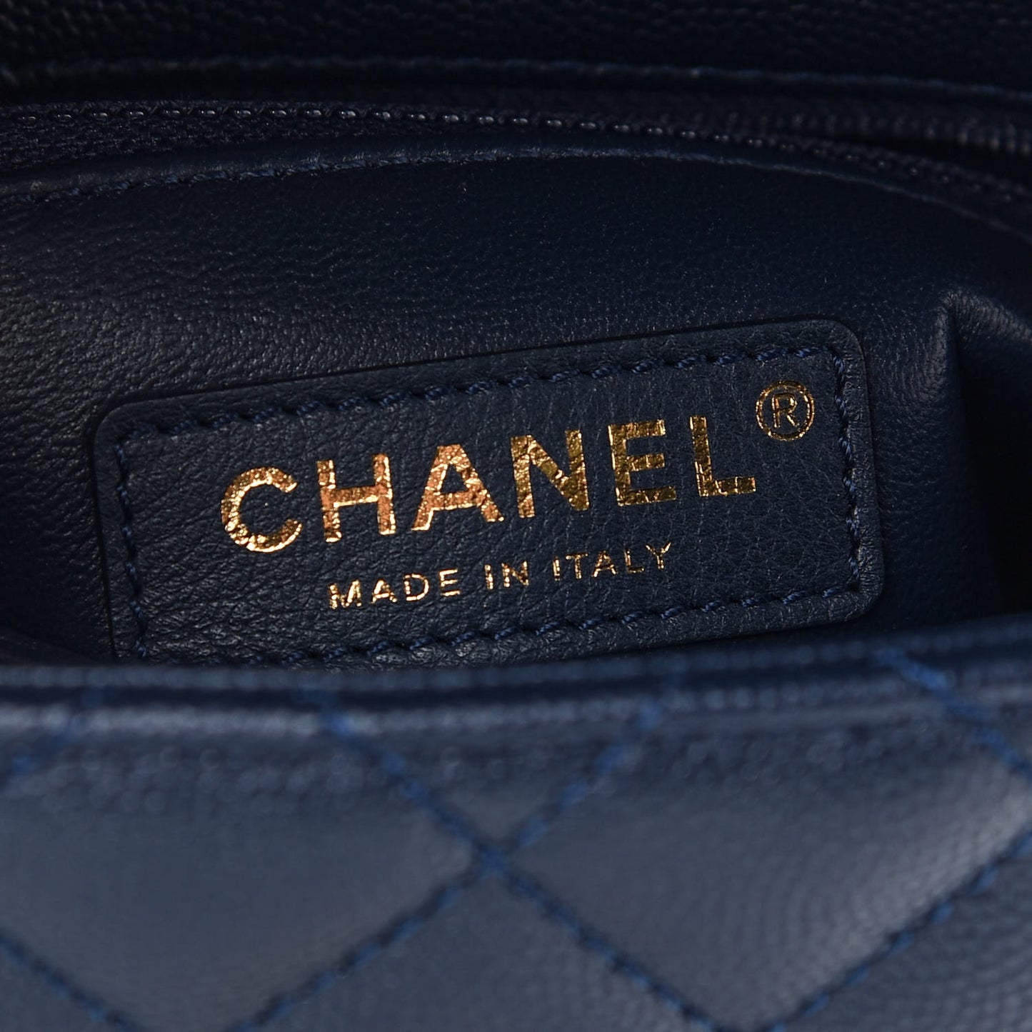 Caviar Quilted Extra Mini Coco Handle Flap Navy