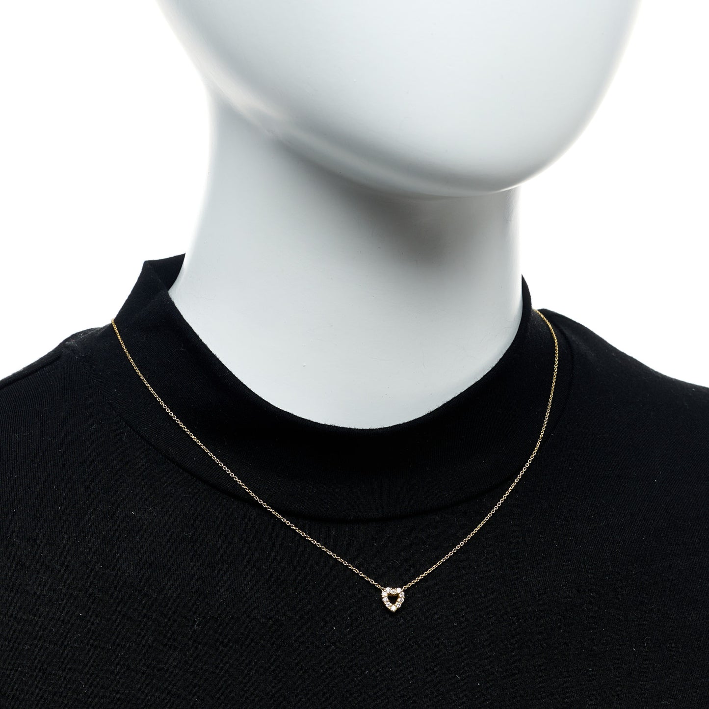 18K Yellow Gold Diamond Tiny Treasures Heart Pendant Necklace