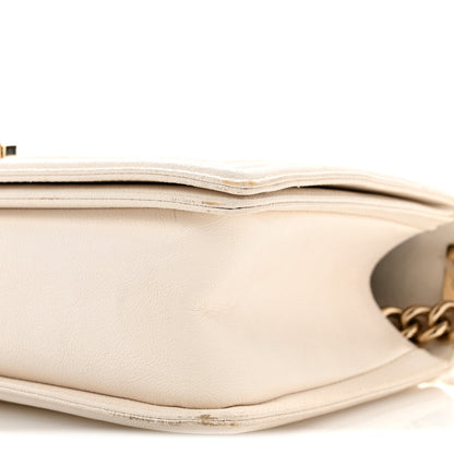 Chanel Caviar Quilted New Medium Boy Flap White 10 of 14