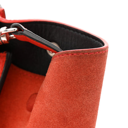 Celine Drummed Calfskin Suede Medium Trapeze Coquelicot 8 of 20