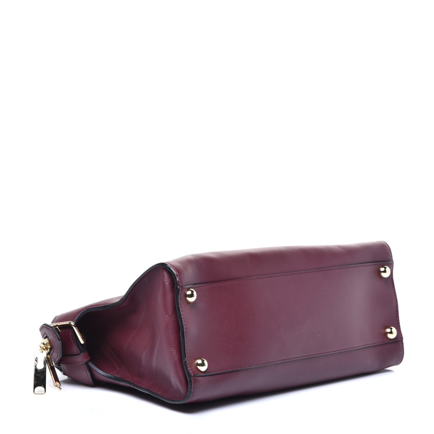 Burberry Calfskin Medium Clifton Tote Claret Red 4 of 8