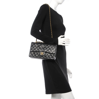 Chanel Lambskin Quilted Medium Double Flap Black 3 of 16