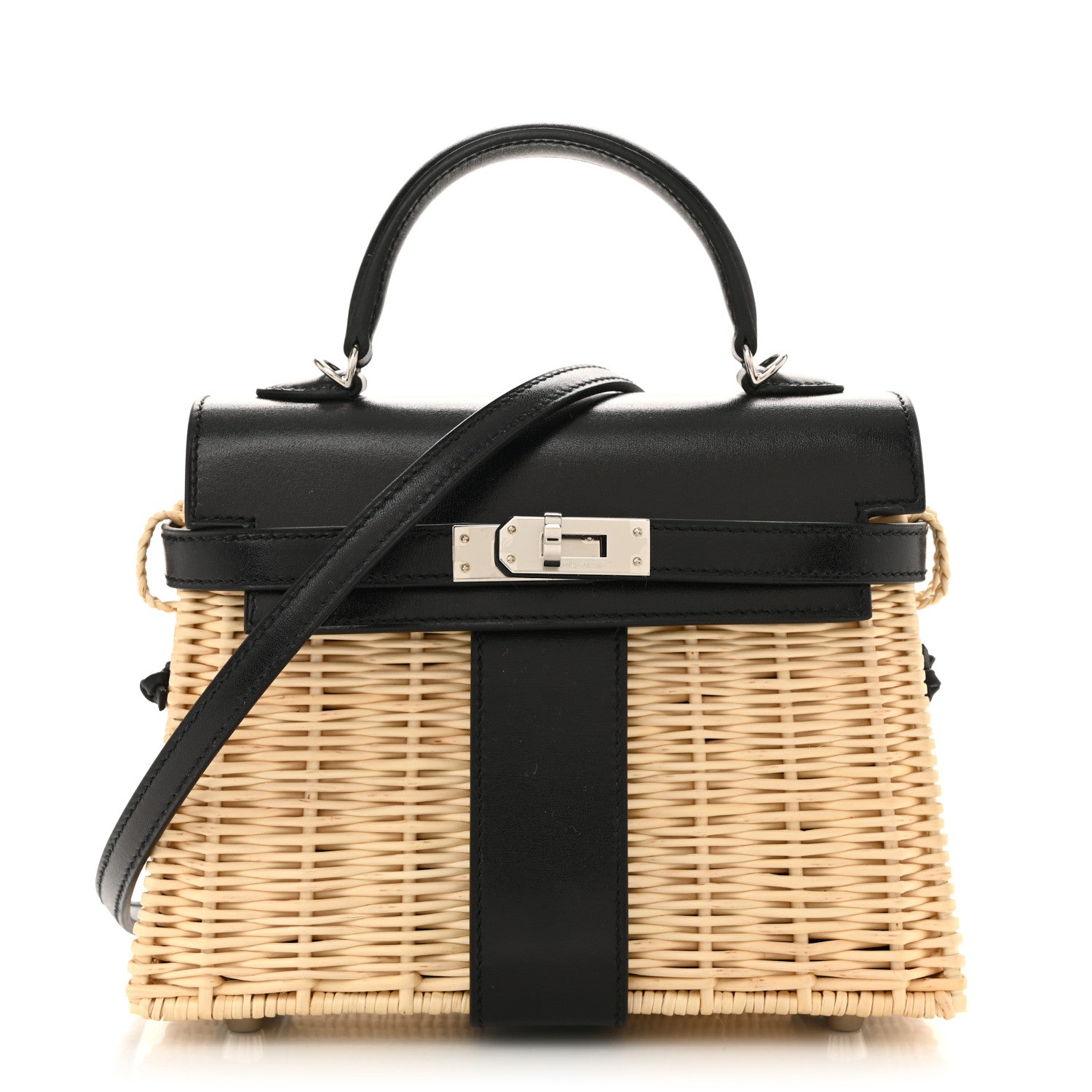 Hermes Wicker Box Picnic Mini Kelly 20 Naturel Black 2 of 21