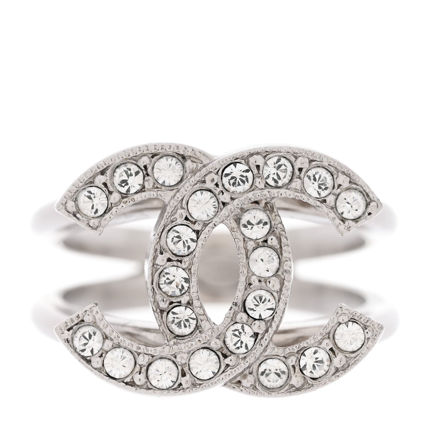 Crystal CC Ring 54 6.75 Silver
