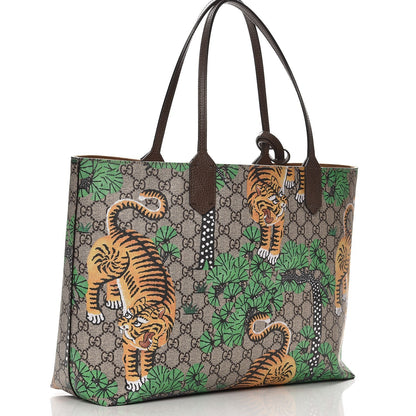 Gucci GG Supreme Monogram Bengal Medium Shopping Tote Beige Yard 3 of 8