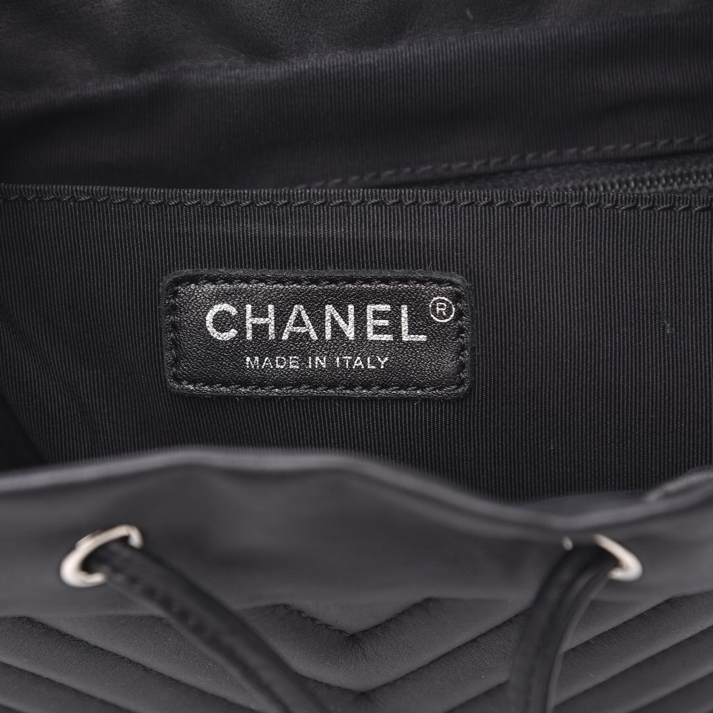 Calfskin Chevron Quilted Large Urban Spirit Backpack Black