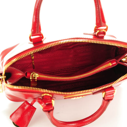 Prada Saffiano Vernice Mini Promenade Tote Rosso 5 of 12