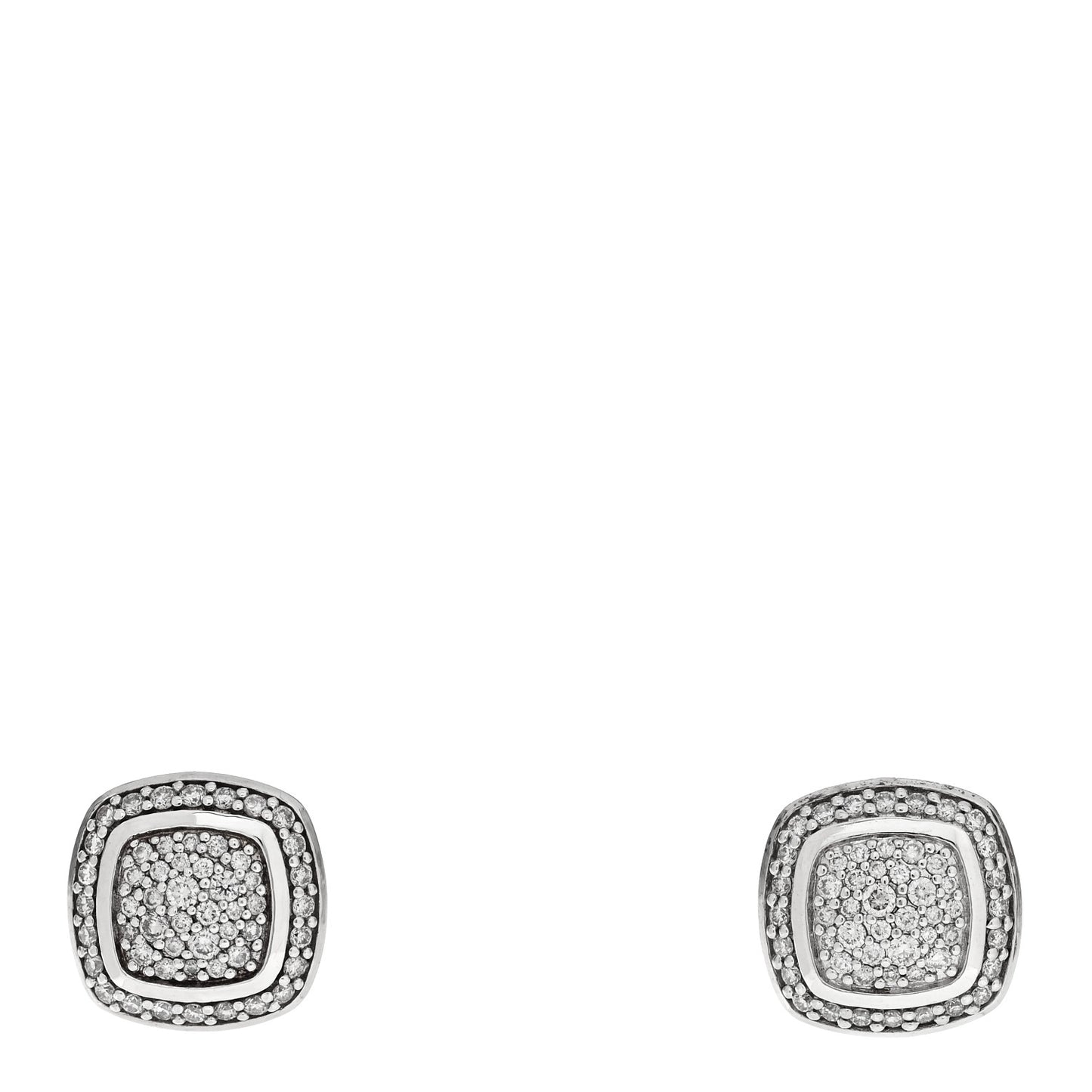 Sterling Silver Diamond 7mm Pave Albion Earrings