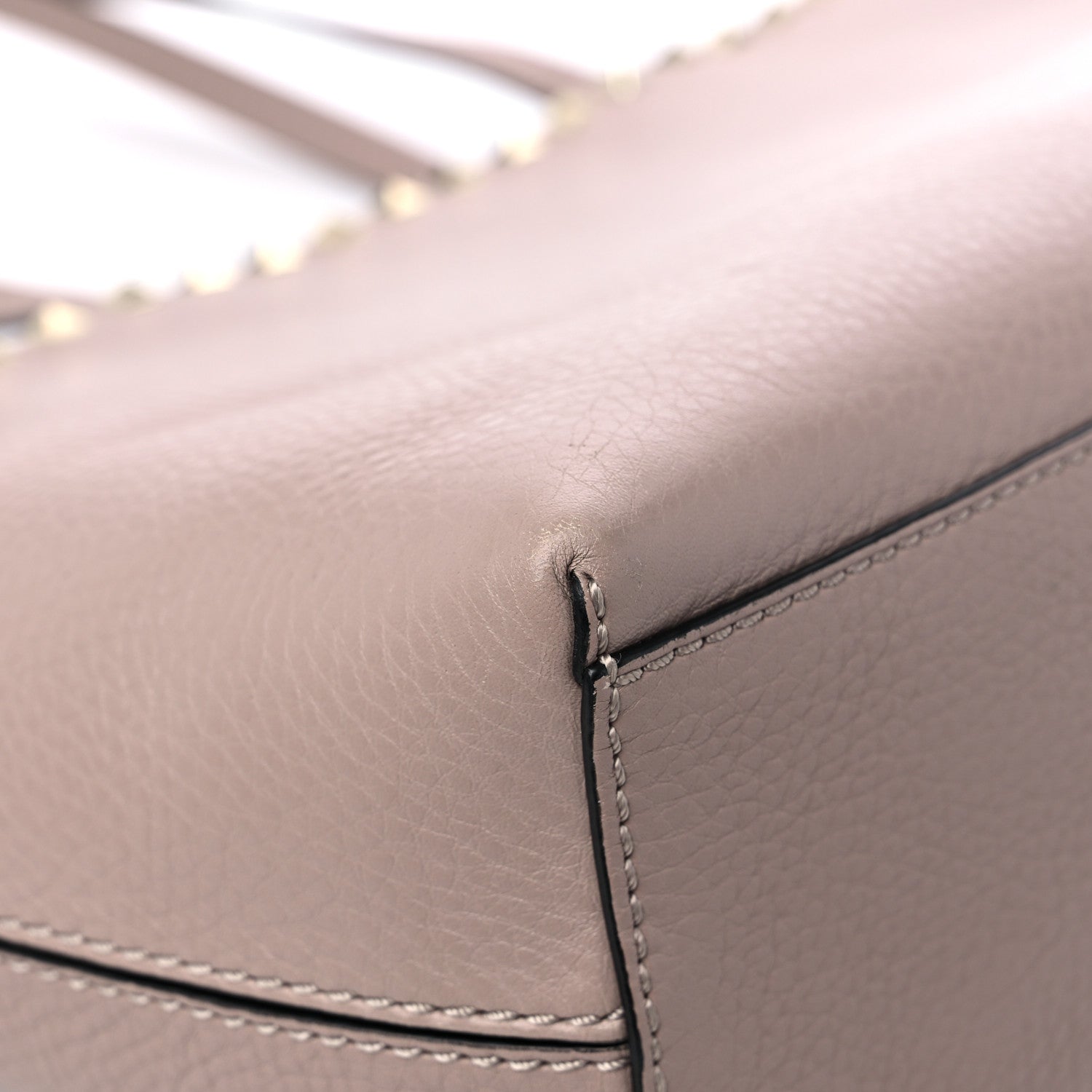 Valentino Garavani Grained Calfskin Small Rockstud Shoulder Tote Poudre 9 of 14