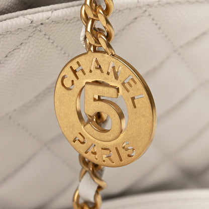 Chanel Caviar Quilted Wavy CC Hobo White 8 of 10