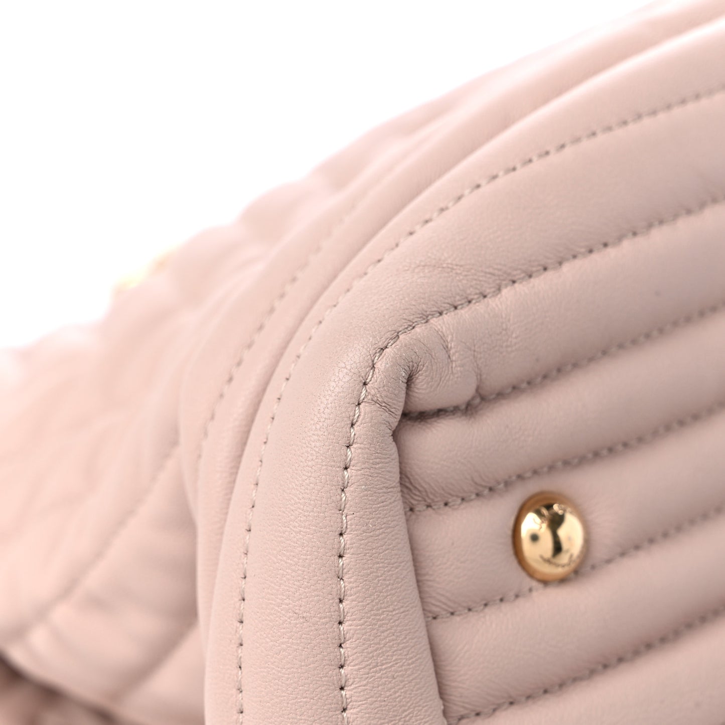 Calfskin Chevron Quilted Vara Bow Chain Tote Light Pink
