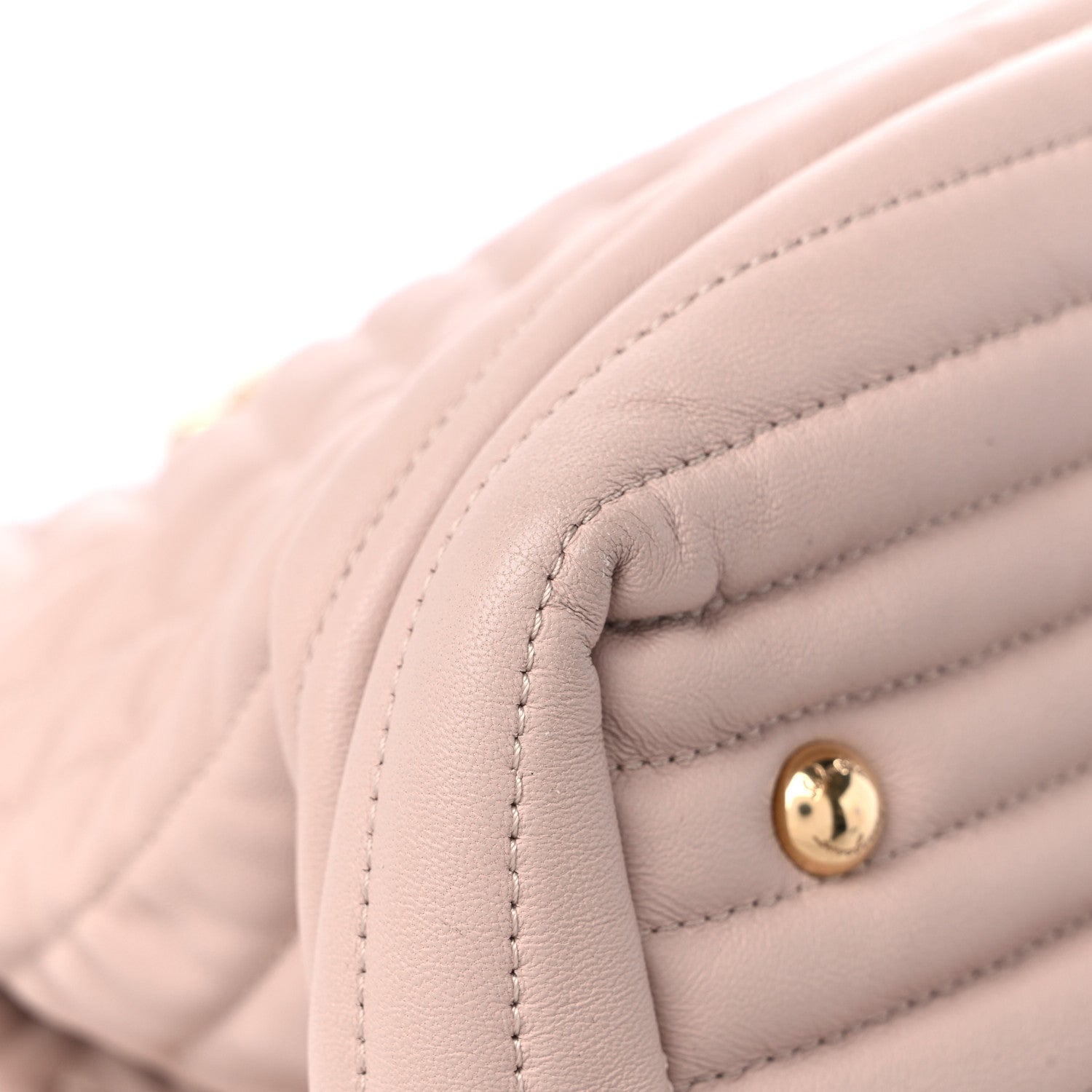 Salvatore Ferragamo Calfskin Chevron Quilted Vara Bow Chain Tote Light Pink 7 of 13
