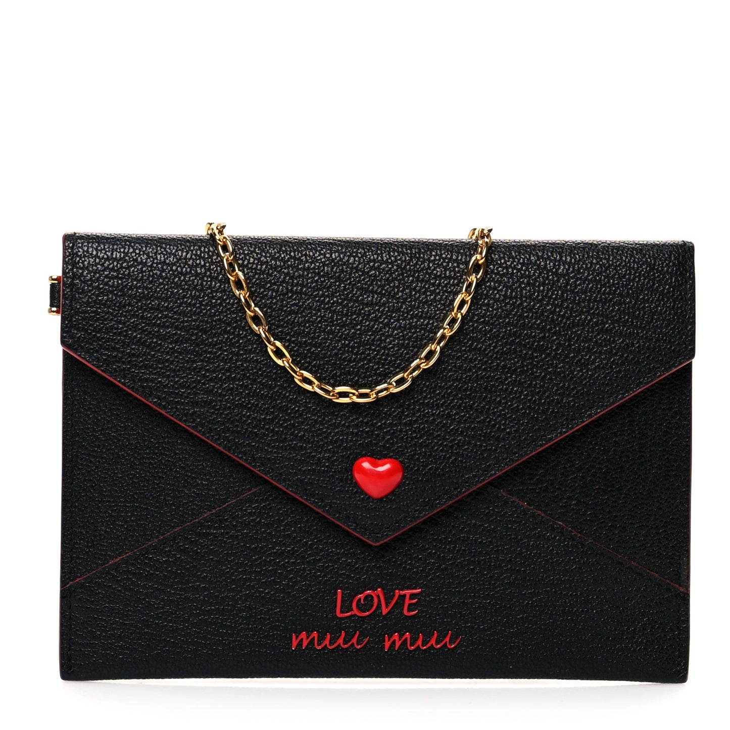 Goatskin Madras Love Wristlet Pouch Black