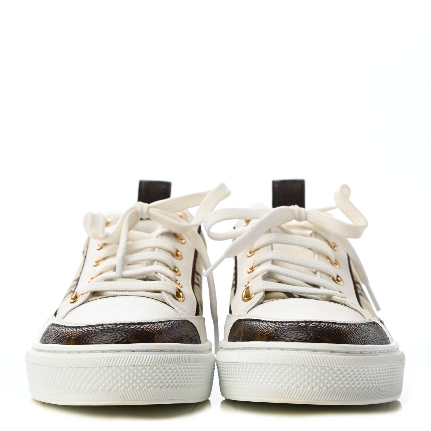 Louis Vuitton Calfskin Monogram Stellar Sneakers 36.5 Beige 2 of 8