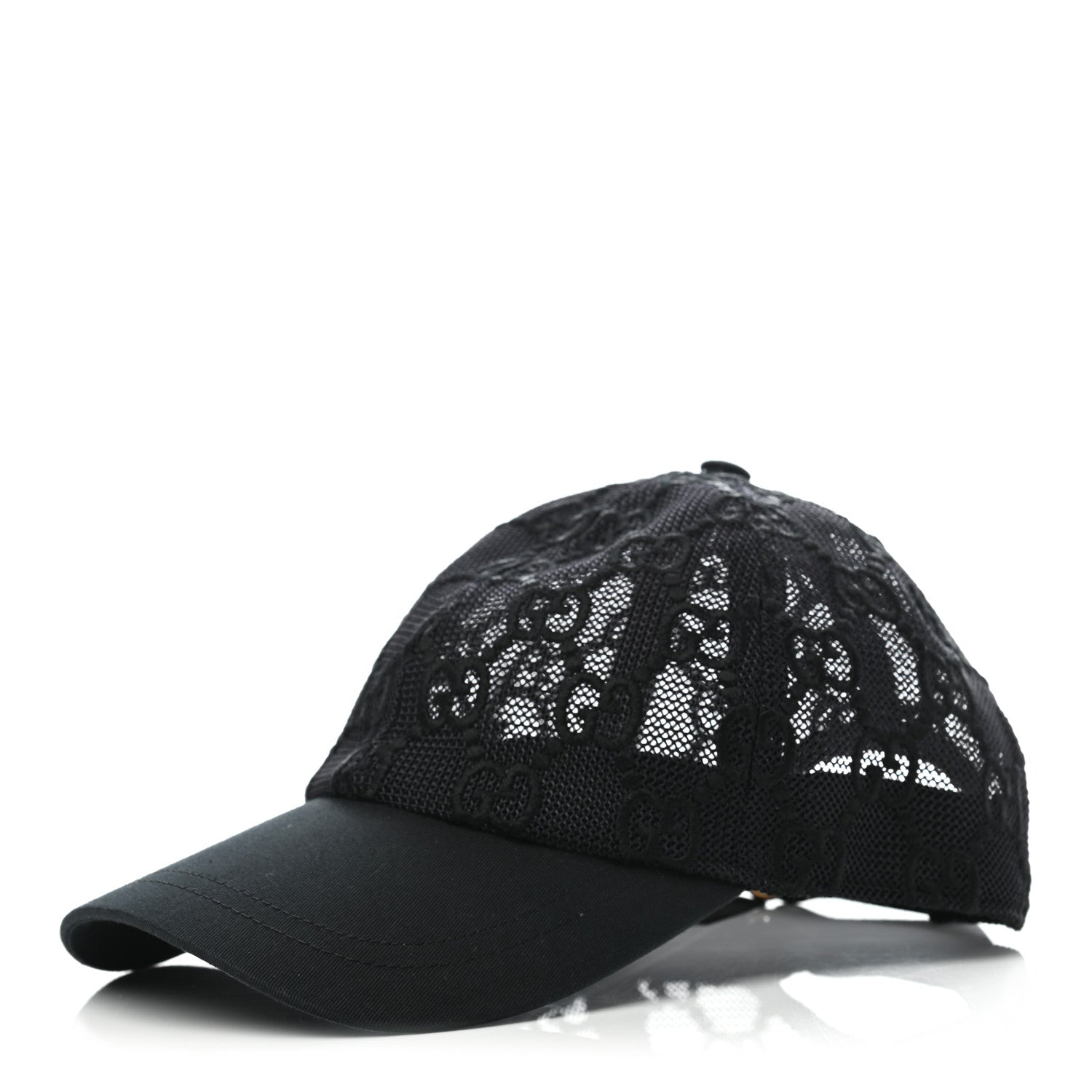 Gucci GG Net Embroidered Baseball Hat M Black 1 of 8