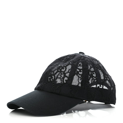 Gucci GG Net Embroidered Baseball Hat M Black 1 of 8