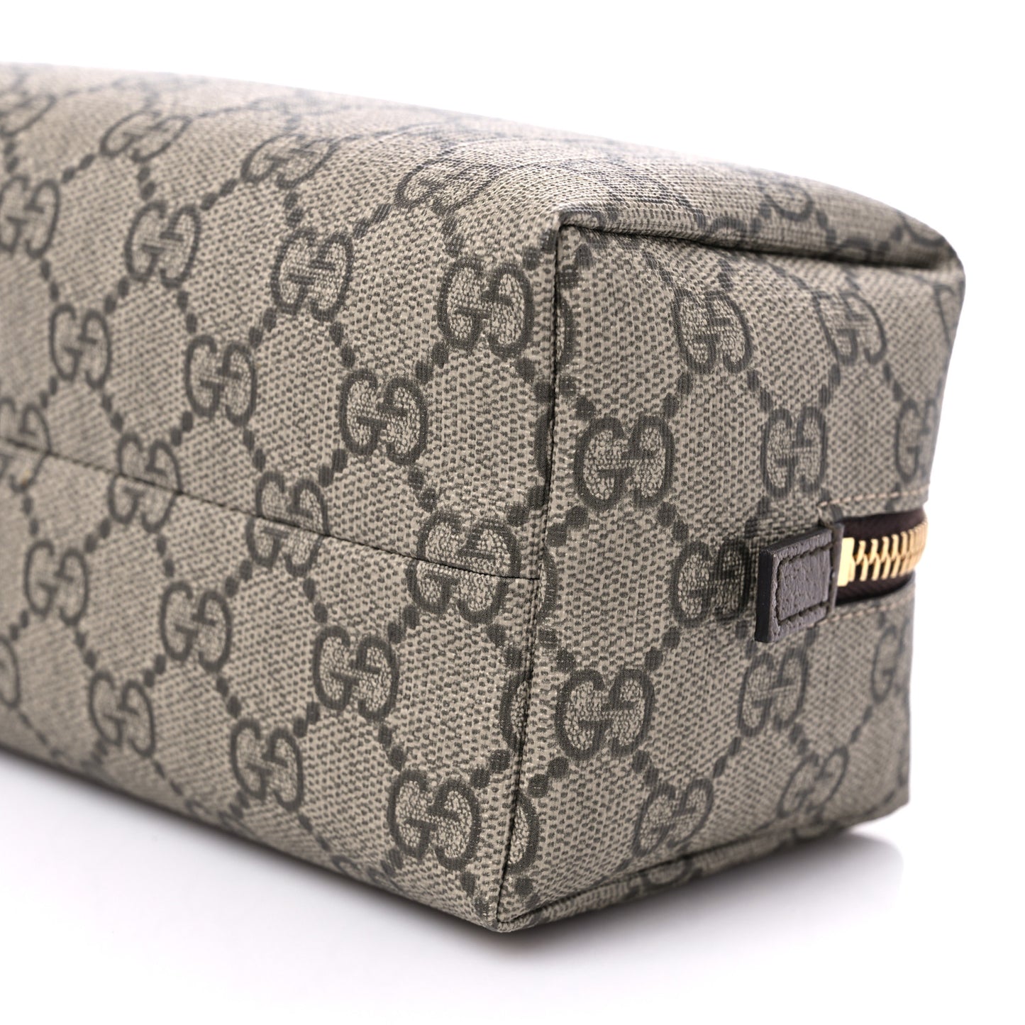 Soft GG Supreme Monogram Calfskin Medium Ophidia Cosmetic Case Beige Ebony New Acero