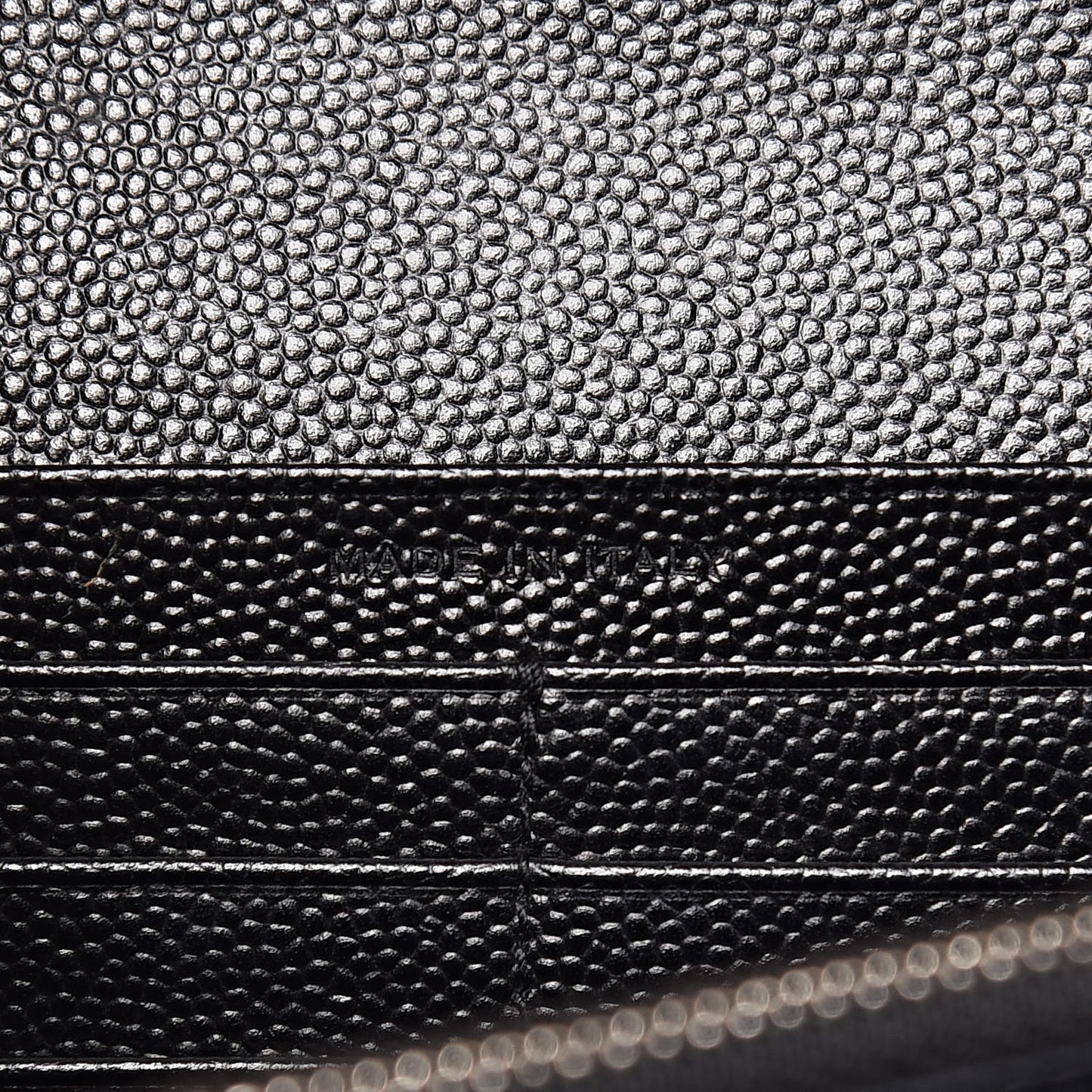Grain De Poudre Matelasse Chevron Monogram Chain Wallet Black