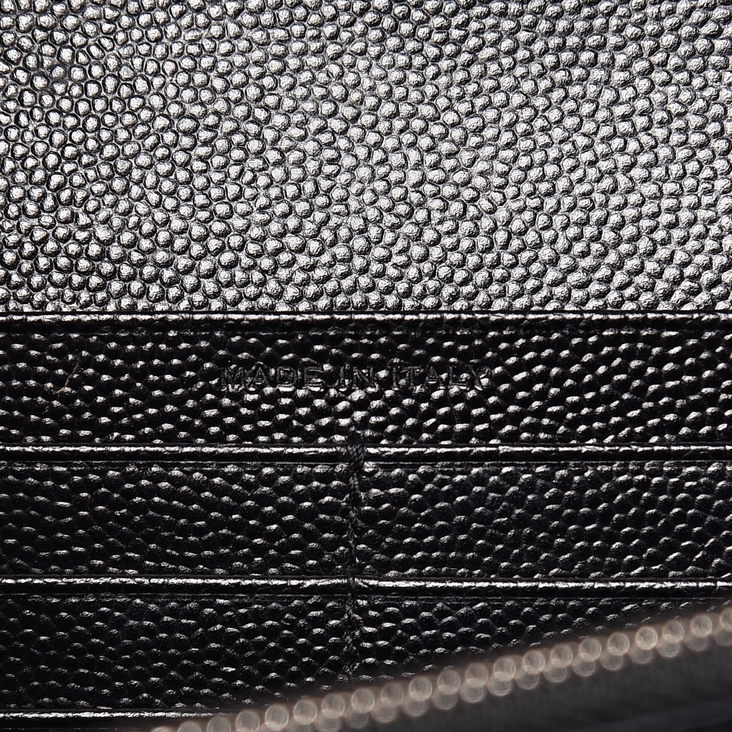 Saint Laurent Grain De Poudre Matelasse Chevron Monogram Chain Wallet Black 7 of 10
