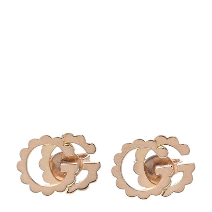 Gucci 18K Yellow Gold Running G Scalloped Stud Earrings 1 of 4