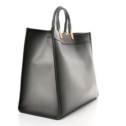 Fendi Vitello King Tamponato Plexiglass Logo Embossed Large Fendi Sunshine Shopper Tote Ghiaccio 3 of 15