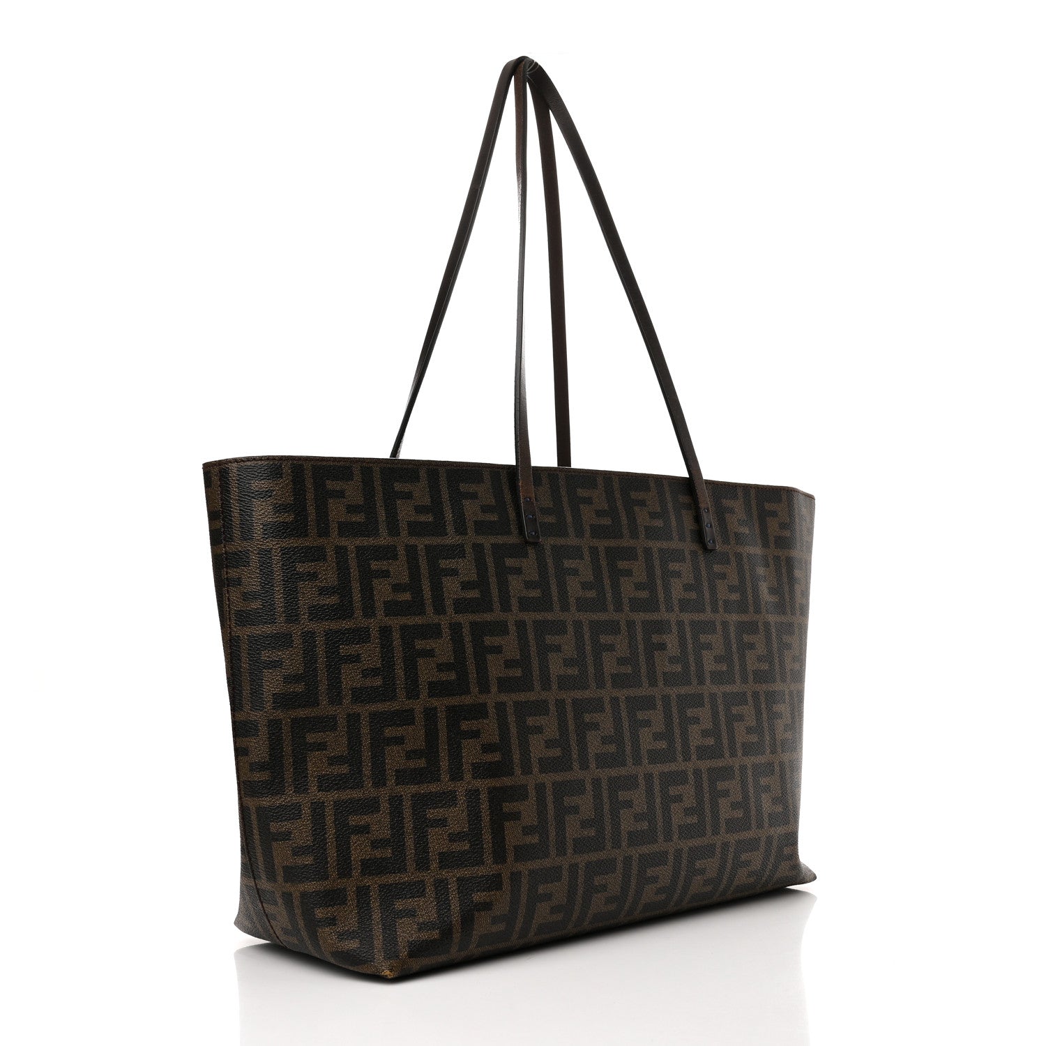 Fendi Zucca Spalmati Medium Roll Tote Tobacco Blue 3 of 18