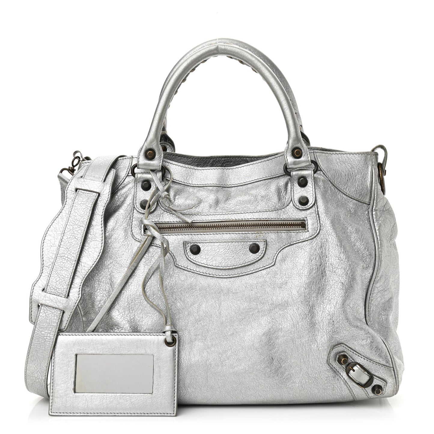 Metallic Agneau Classic Hardware Velo Gris Aluminum