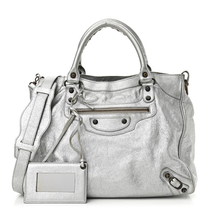 Balenciaga Metallic Agneau Classic Hardware Velo Gris Aluminum 1 of 11