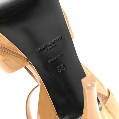 Saint Laurent Patent Tribute 75 Platform Sandals 38 Nude Powder 8 of 11