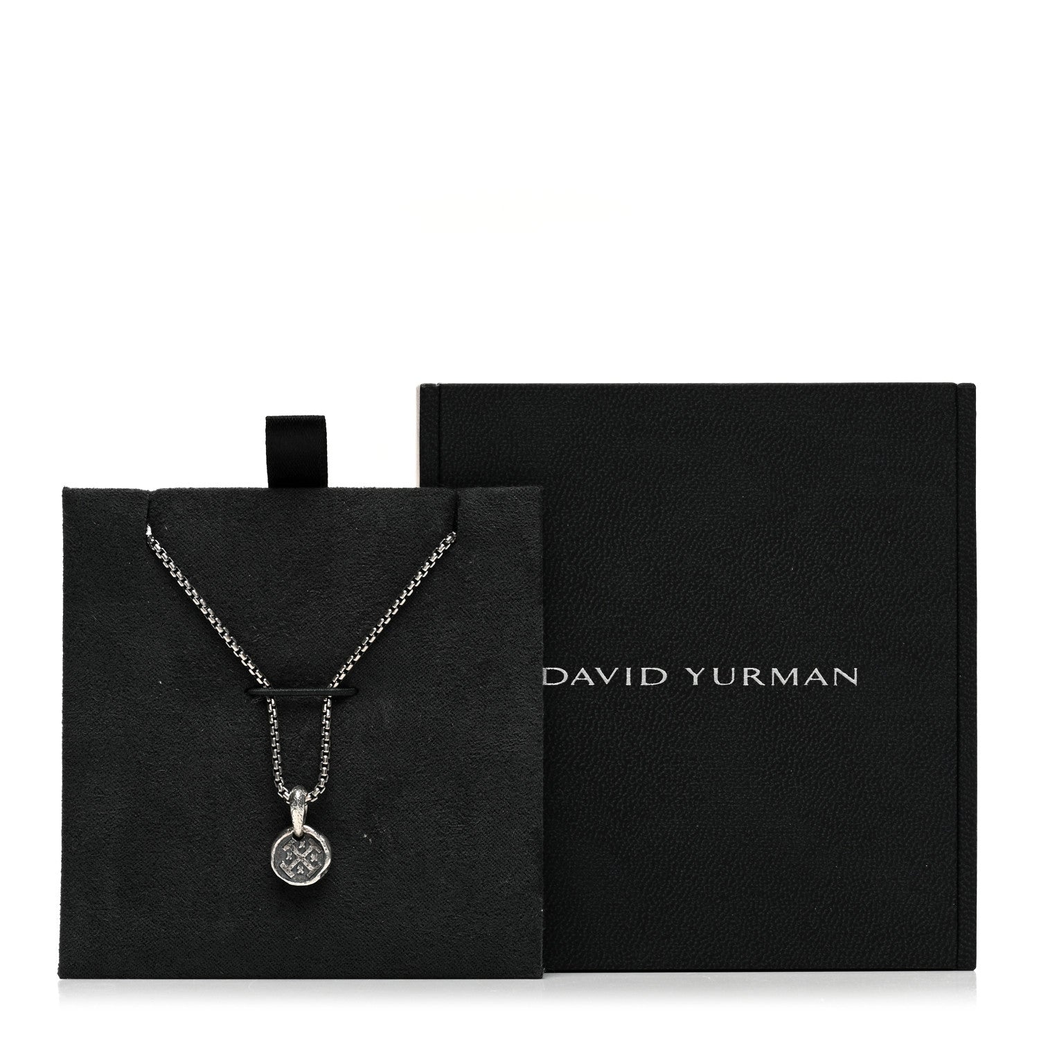 David Yurman Sterling Silver 14K Yellow Gold Shipwreck Coin Amulet Pendant Necklace 5 of 5