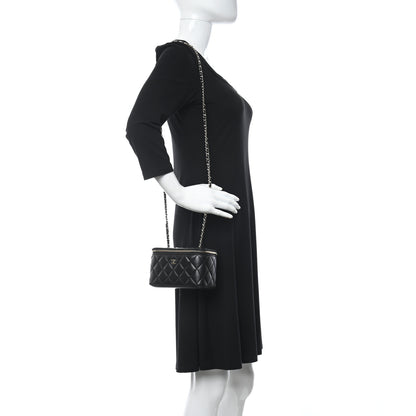 Chanel Lambskin Quilted Small Vanity Case With Chain Black 2 of 8