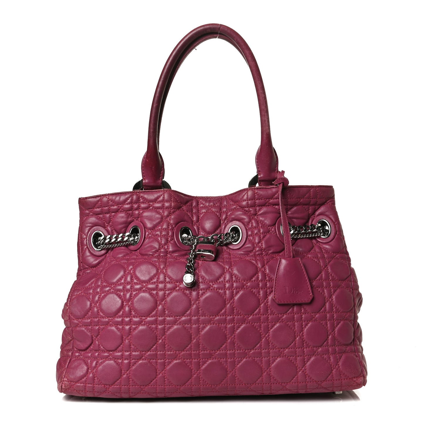 Lambskin Cannage Chri Chri Tote Fuchsia