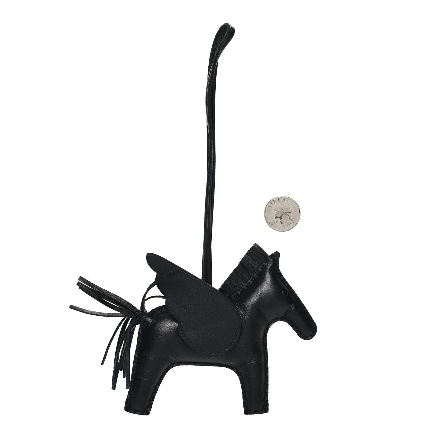 Milo Lambskin Grigri Rodeo Pegase Horse Bag Charm MM So Black