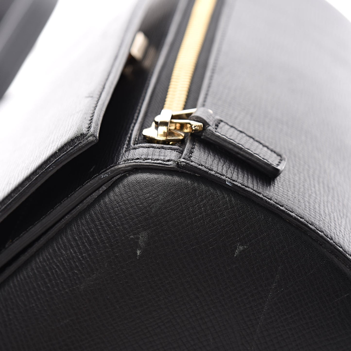 Textured Calfskin Medium Pandora Box Crossbody Bag Black