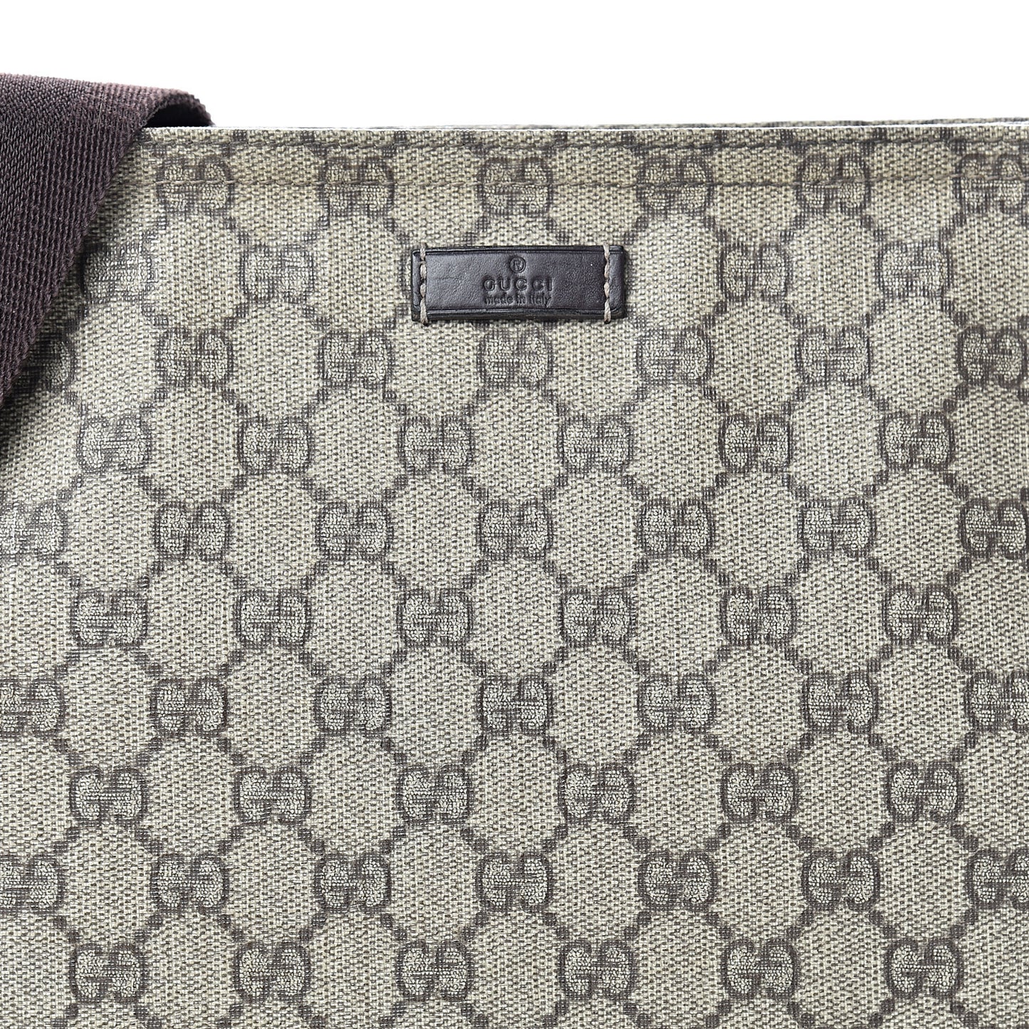 GG Supreme Monogram Medium Flat Messenger Bag Dark Brown