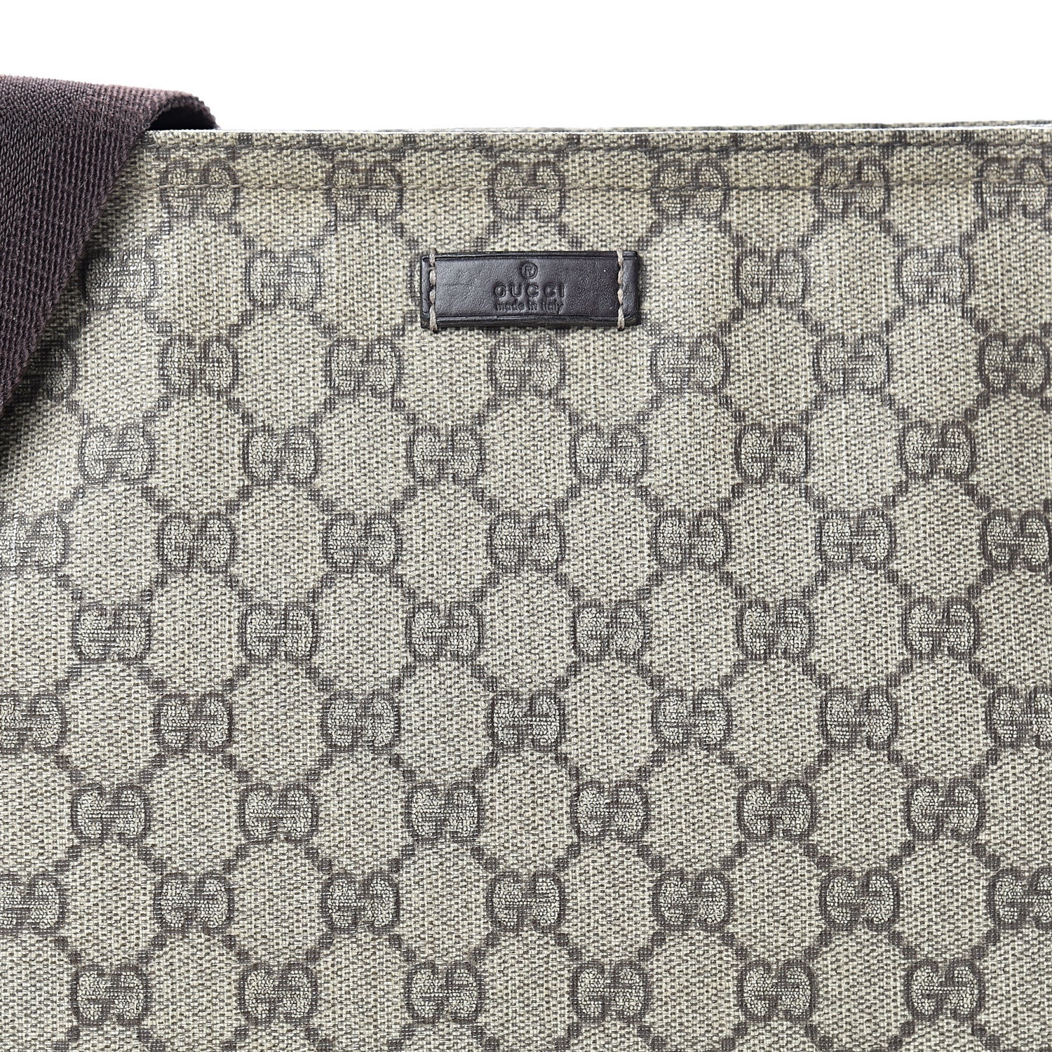 Gucci GG Supreme Monogram Medium Flat Messenger Bag Dark Brown 7 of 12