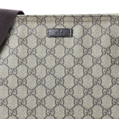 Gucci GG Supreme Monogram Medium Flat Messenger Bag Dark Brown 7 of 12