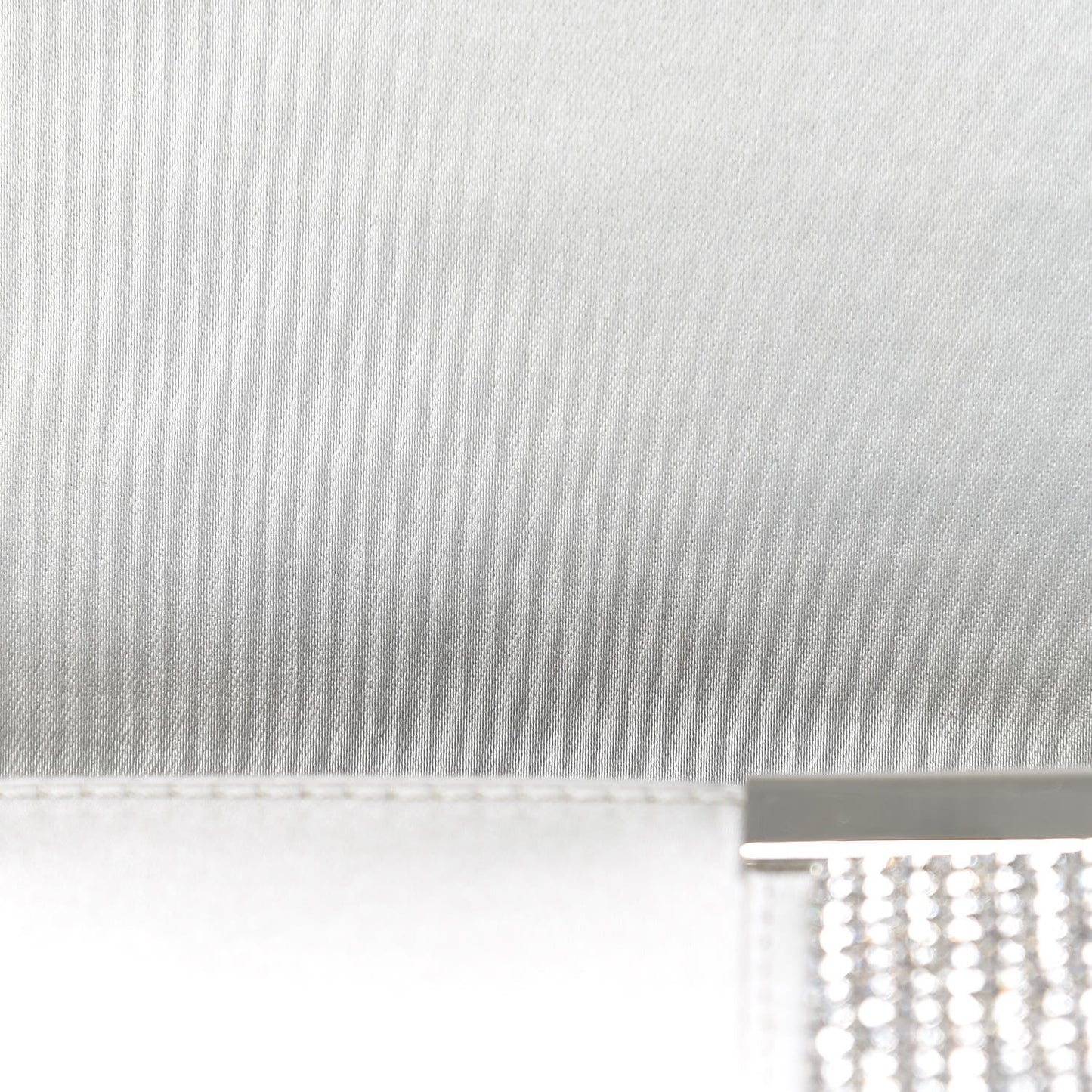 DOLCE & GABBANA Satin Crystal Miss Sparkle Chain Clutch Silver