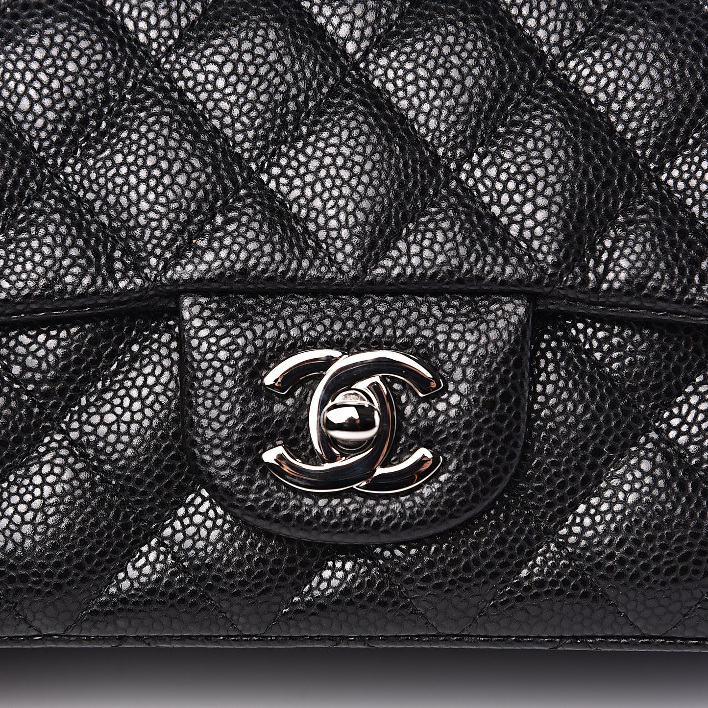 Caviar Quilted Mini Rectangular Flap Black