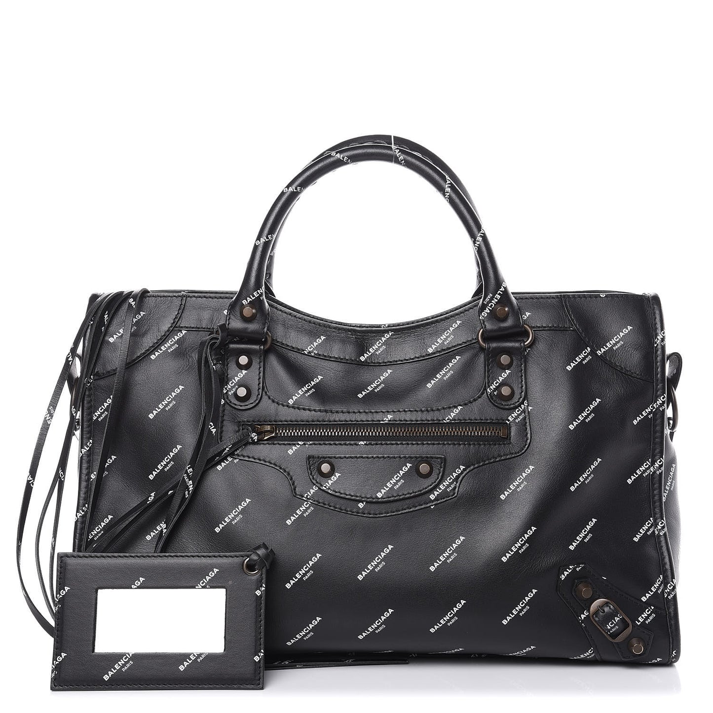 Veau Allover Logo Classic Hardware City Black White